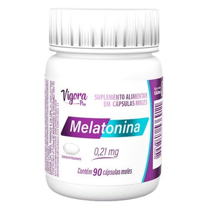 suplemento alimentar vigora plus melatonina 0,21mg 90 cápsulas prati donaduzzi