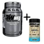 combo mezik whey protein 3w force up 900g doce de leite + creatina body nutrition 120 caps (mp)