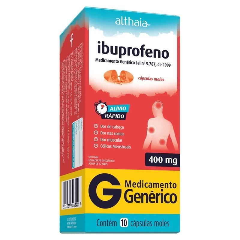 ibuprofeno 400mg 10 cápsulas althaia