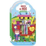 livro meu superkit arca de noé livro de colorir lápis de cor e borracha editora brasileitura (mp)
