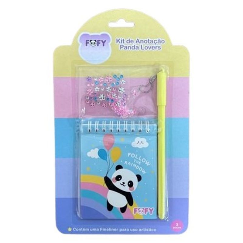 kit de anotações 3 peças fofy panda lovers (mp)
