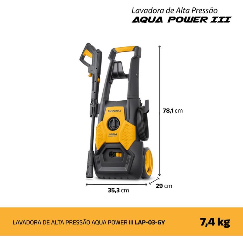 lavadora pressão 127v 1500w 1800ppsi amarelo e preto lap-02-gy