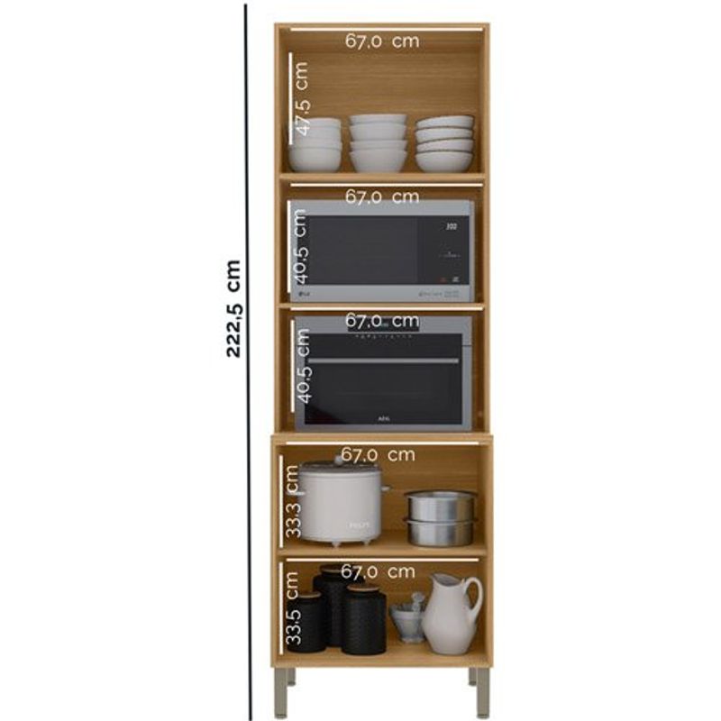 kit forno 3 portas kit's paraná colors 7012 freijo com azul secreto