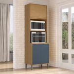 kit forno 3 portas kit's paraná colors 7012 freijo com azul secreto