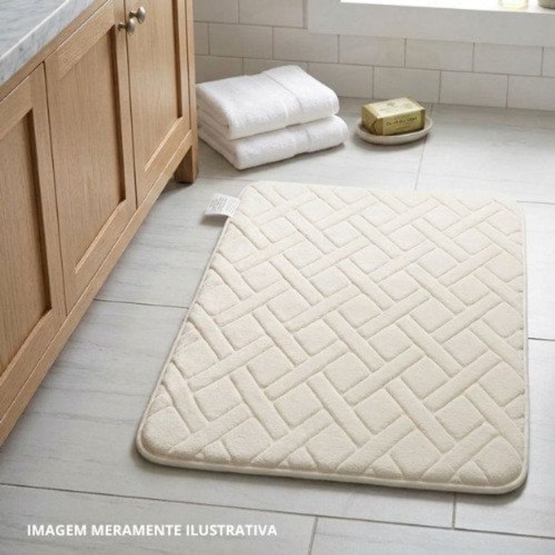 tapete para banheiro pacific club antiderrapante off white 60x42,5cm (mp)