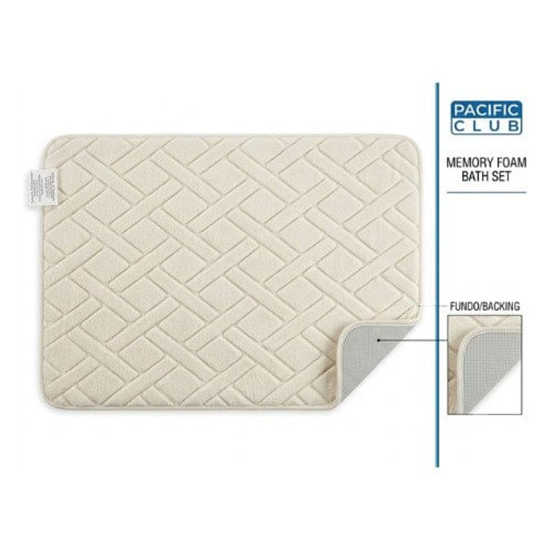 tapete para banheiro pacific club antiderrapante off white 60x42,5cm (mp)