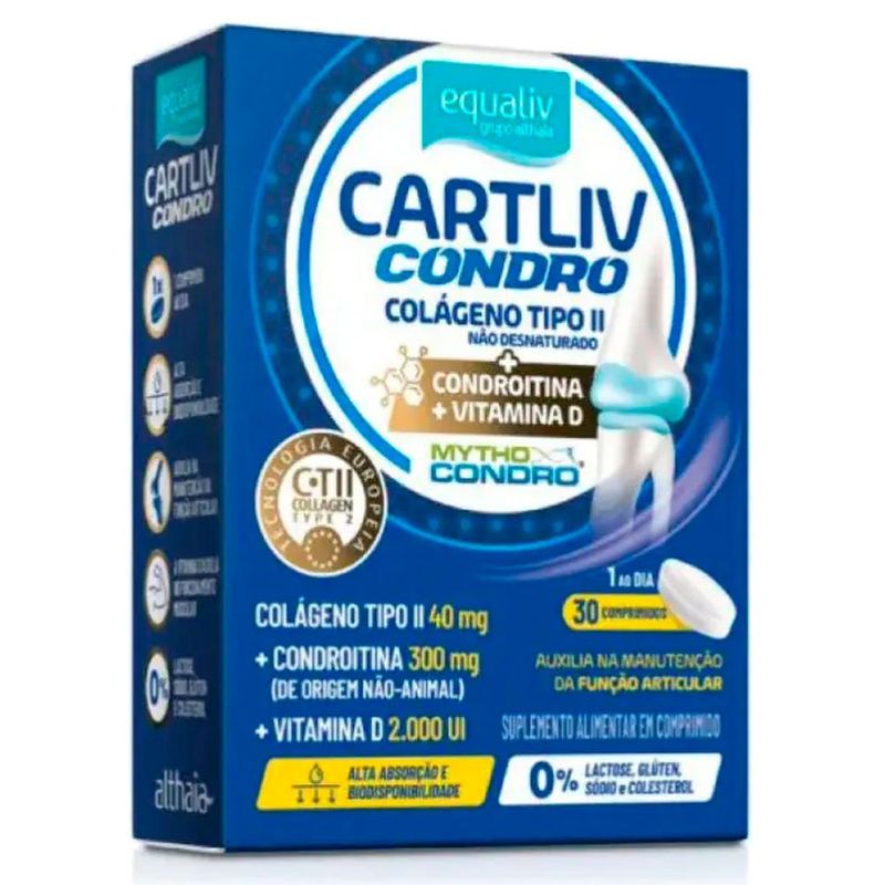 suplemento alimentar equaliv cartliv condro 30 comprimidos althaia