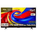 smart tv 65" 4k qled tcl 65p7l google tv até 120hz dolby vision atmos