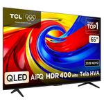 smart tv 65" 4k qled tcl 65p7l google tv até 120hz dolby vision atmos