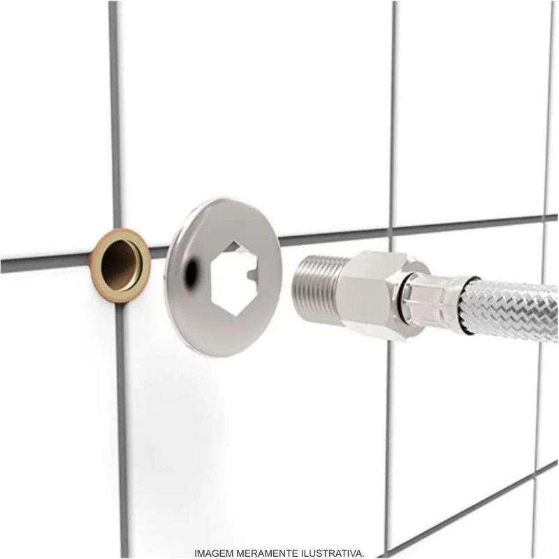 engate flexível roca com canopla 40cm aço trançado (mp)