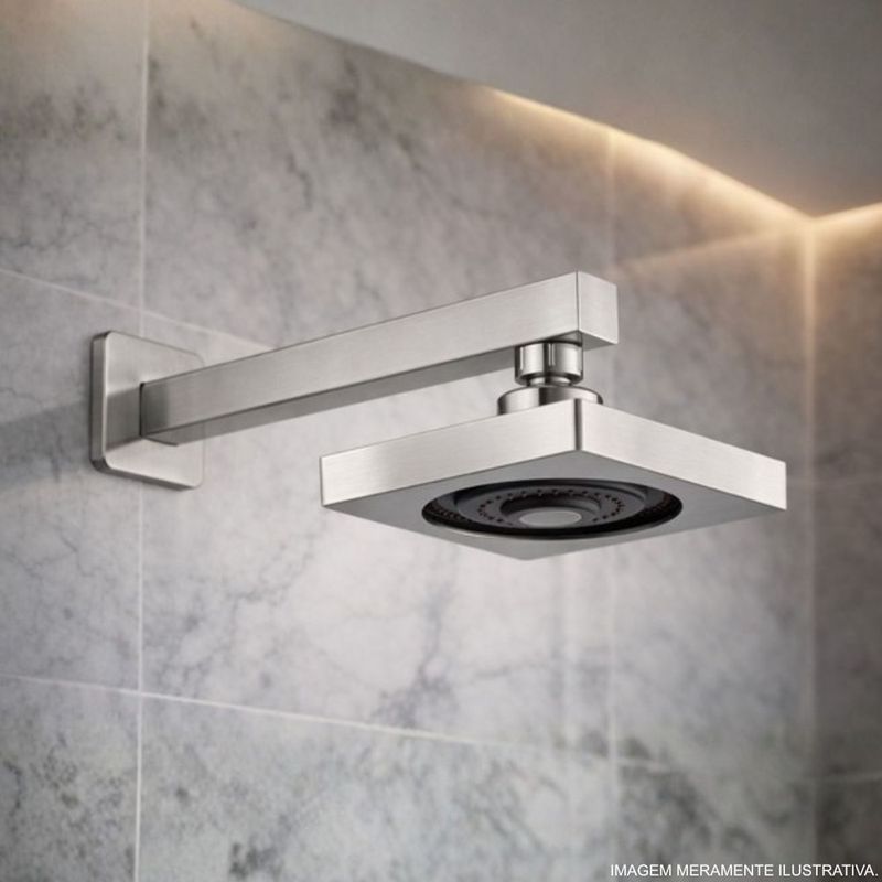 chuveiro de parede quadrado civitt oslo autolimpante inox escovado (mp)