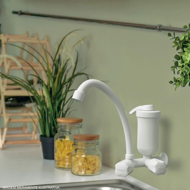 purificador de água civitt com torneira giratória para parede eco blister branco (mp)