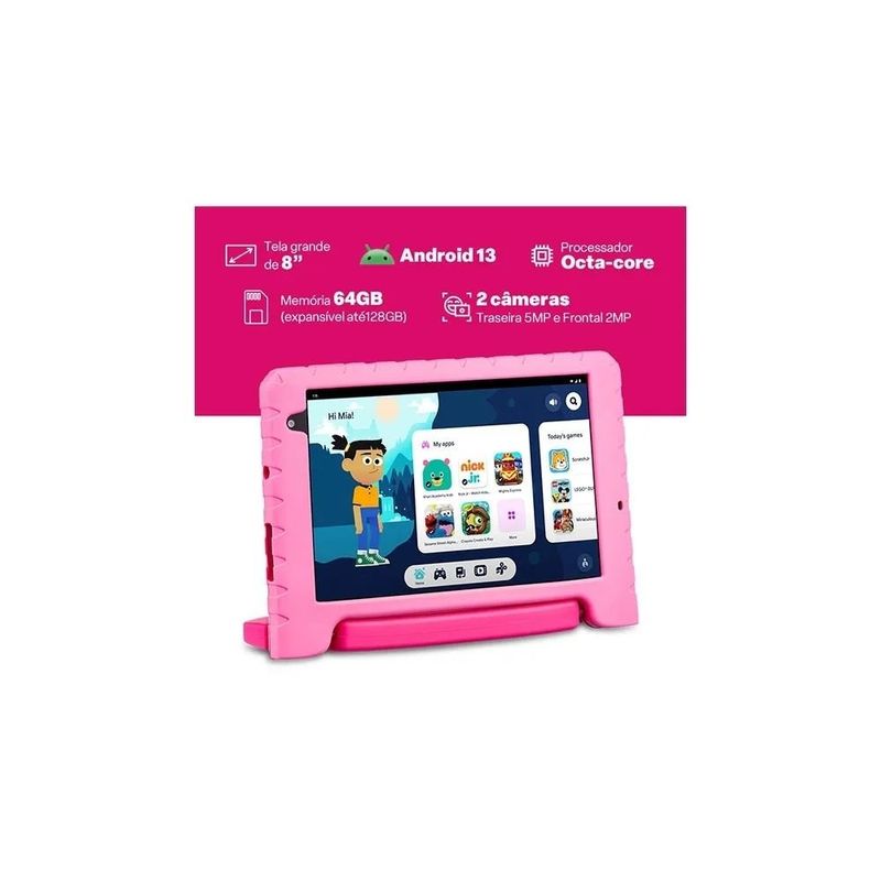 tablet mult minnie 8" 64gb 6gb ram wi-fi android 13 nb439 (mp)