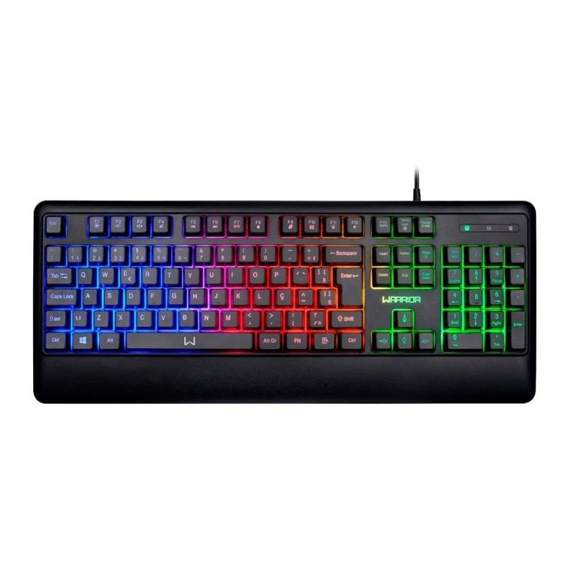 teclado gamer warrior membrana com fio rgb tc315 (mp)