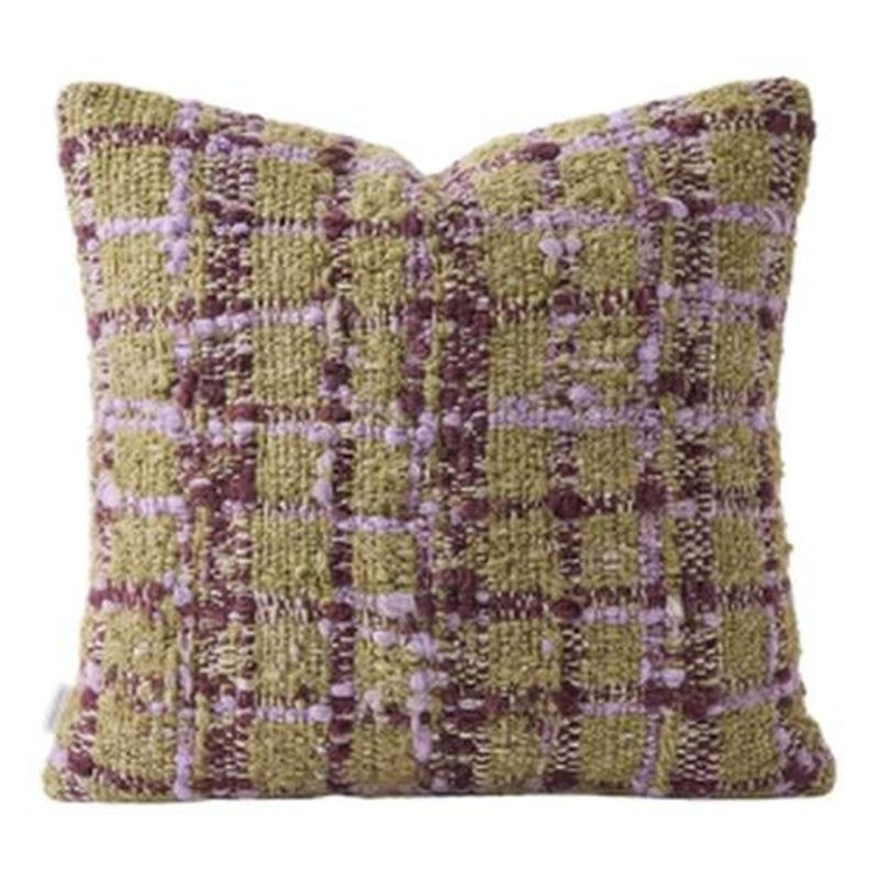 capa para almofada allegrini roxo xadrez 40x40cm (mp)