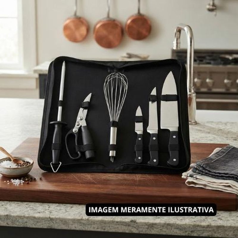 jogo com 6 peças para churrasco dynasty inox com bolsa (mp)