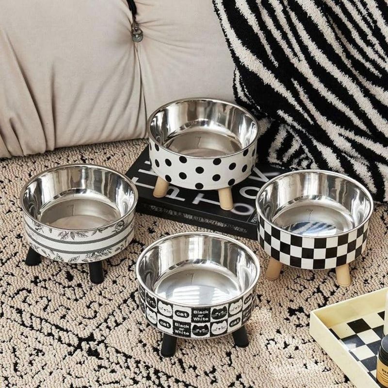 tigela elevada de aço para gatos petnes 500ml (mp)