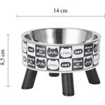 tigela elevada de aço para gatos petnes 500ml (mp)
