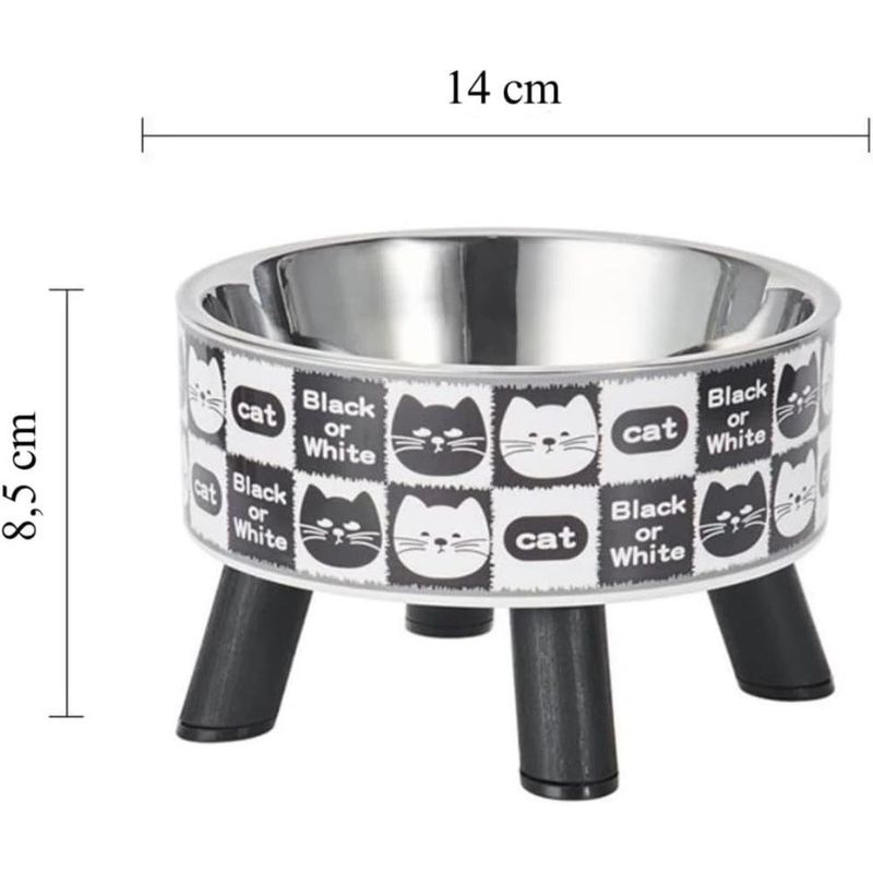 tigela elevada de aço para gatos petnes 500ml (mp)