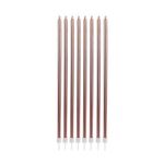 vela palito gigante silver festas metal bronze 8 unidades v096 (mp)