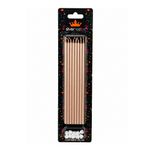 vela palito gigante silver festas metal bronze 8 unidades v096 (mp)