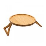 bandeja redonda dobrável lyor para sofá bambu 25cm 221164 (mp)