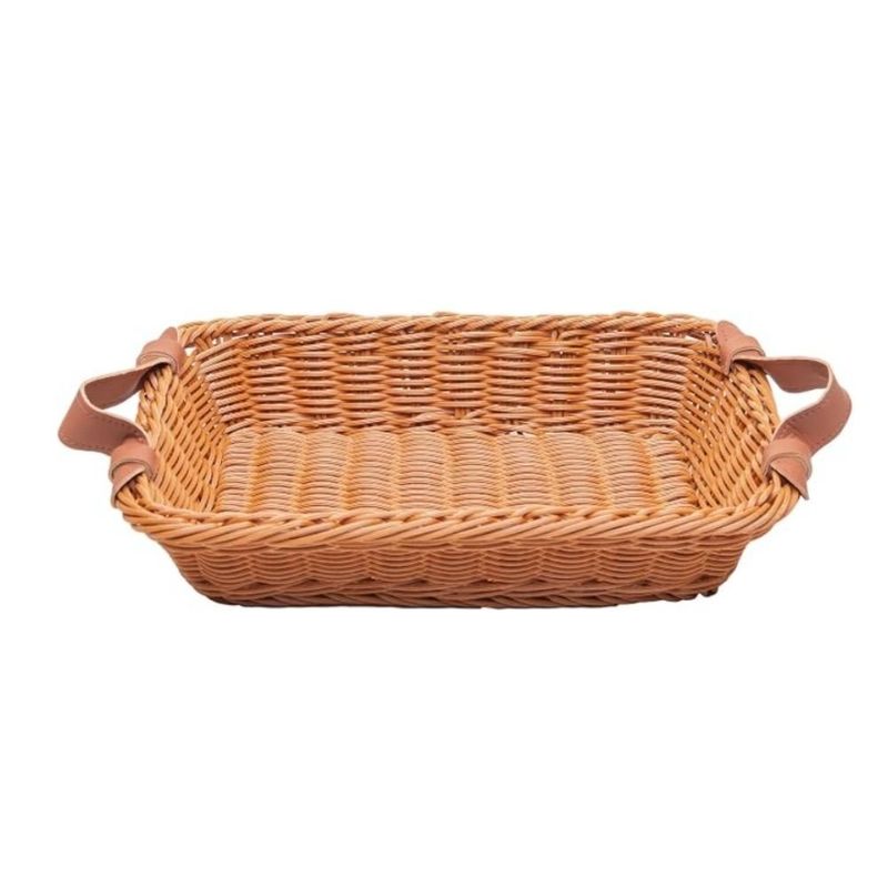 bandeja com alça lyor 30x20x7cm marrom 221861 (mp)