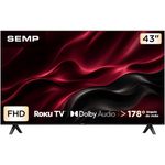 smart tv fhd 43" tcl semp roku tv com wi-fi dolby audio hdmi 43s42r