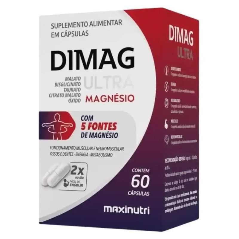 dimag ultra 5 magnésios 60 cápsulas maxinutri