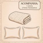 kit colcha casal 3 peças adomes bordado aurora rose (mp)