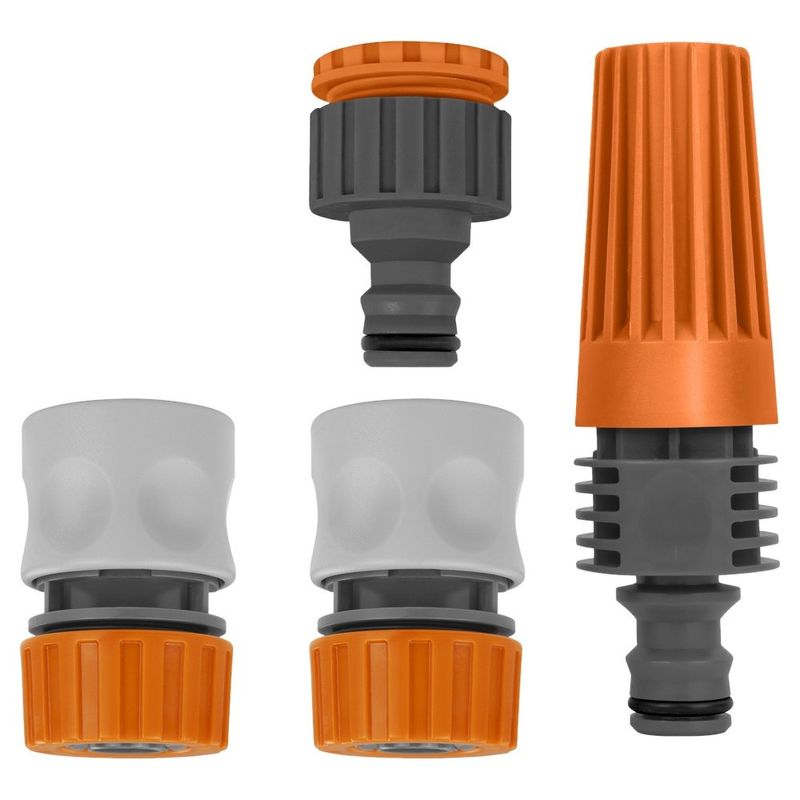 conjunto para irrigação 4 peças tramontina com engates rápidos e esguicho 78580610