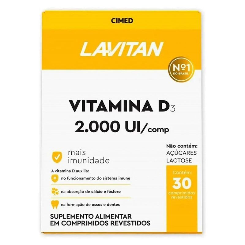 suplemento alimentar lavitan vita d3 2.000ui 30 comprimidos revestidos cimed