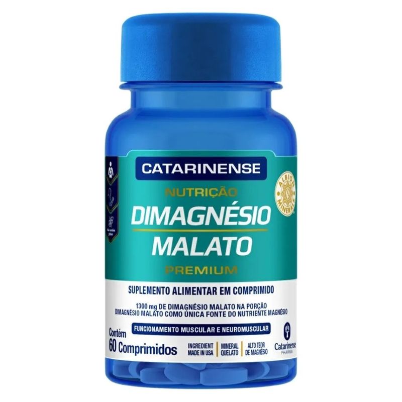 suplemento alimentar dimagnésio malato premium nutrçãoi 60 comprimidos catarinense