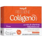 colágeno verisol + ácido hialurônico + mix de vitaminas sabor tangerina 30 sachês reggene katiguá