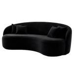 sofá 3 lugares bioflex lua florença 75x180x75cm preto (mp)