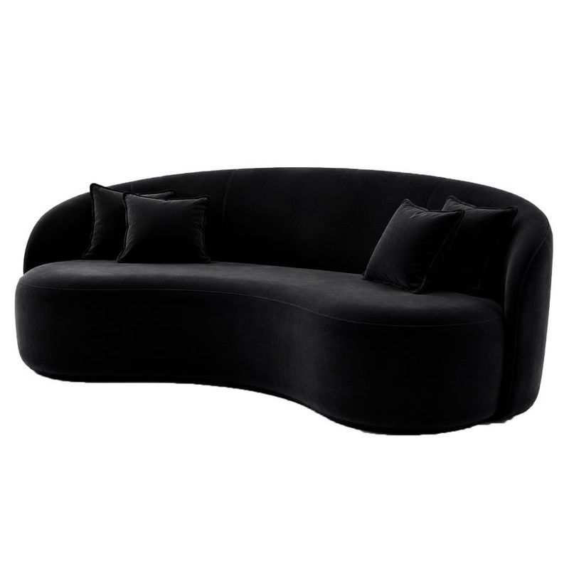 sofá 3 lugares bioflex lua florença 75x180x75cm preto (mp)