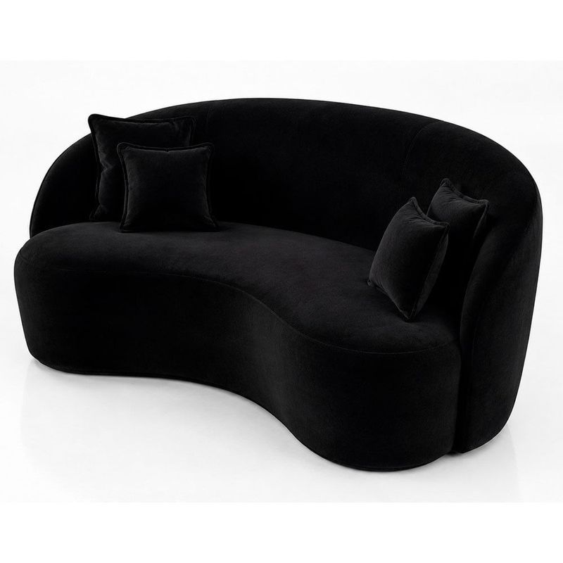 sofá 3 lugares bioflex lua florença 75x180x75cm preto (mp)