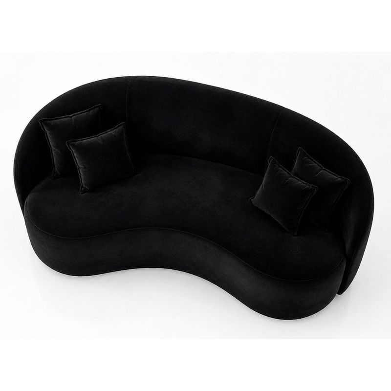 sofá 3 lugares bioflex lua florença 75x180x75cm preto (mp)