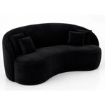 sofá 3 lugares bioflex lua florença 75x180x75cm preto (mp)