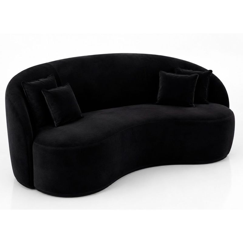 sofá 3 lugares bioflex lua florença 75x180x75cm preto (mp)