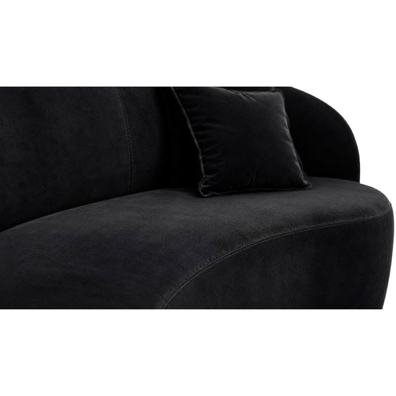 sofá 3 lugares bioflex lua florença 75x180x75cm preto (mp)