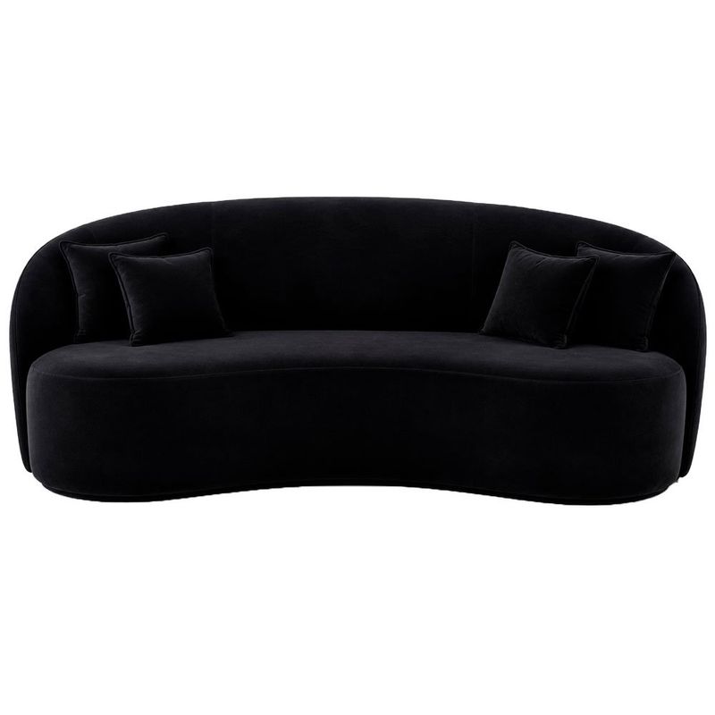sofá 3 lugares bioflex lua florença 75x180x75cm preto (mp)