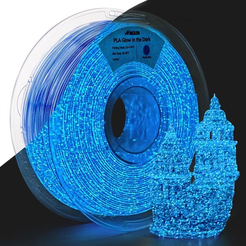 filamento para impressora 3d amolen pla 1,75mm azul brilhante a-bi