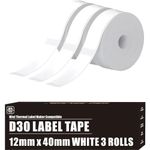 fita para etiquetadora kolkim printmaster d30 q30, 3 rolos 12x40mm a-bi
