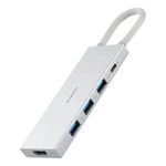 hub adaptador xiaomi 5 em 1 usb e type-c cinza (id)