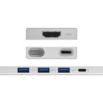 hub adaptador xiaomi 5 em 1 usb e type-c cinza (id)