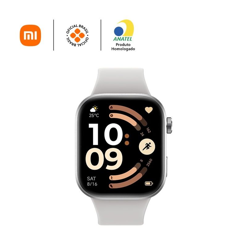 smartwatch xiaomi redmi watch 6 monitoramento de saúde prata cinza (id)