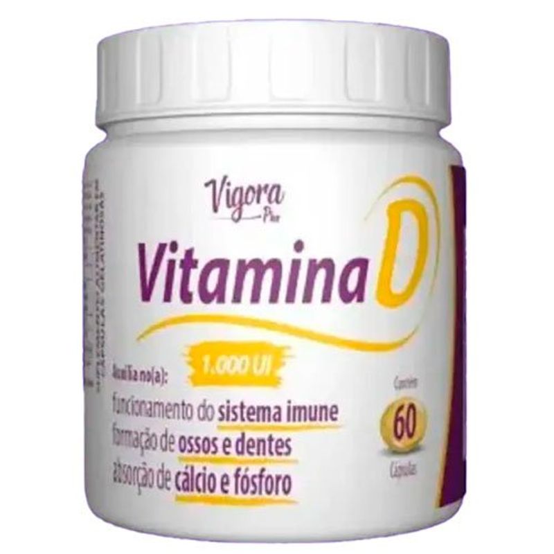 suplemento alimentar vigora plus vitamina d 1.000ui 60 cápsulas prati donaduzzi
