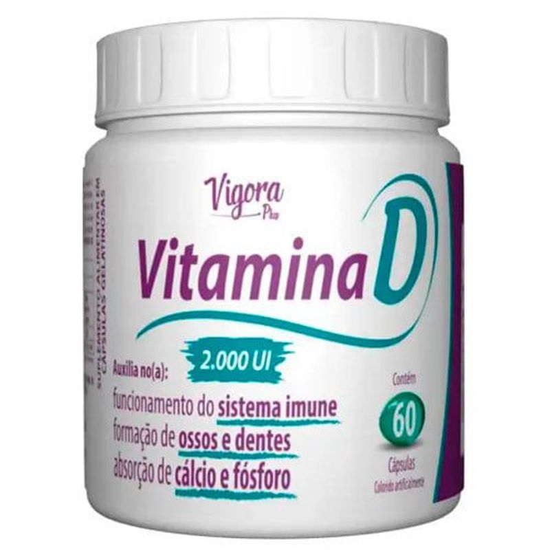 suplemento alimentar vigora plus vitamina d 2.000ui 60 cápsulas prati donaduzzi