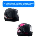 kit capacete gow interlagos classic preto 60 + capacete gow interlagos rosa 60 (mp)
